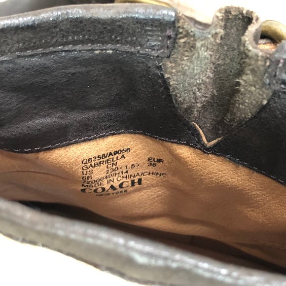 Coach Gabriella Chestnut Natural Vtg Leather Shearling, Ankle Boot Women Size 6B - Picture 8 of 8